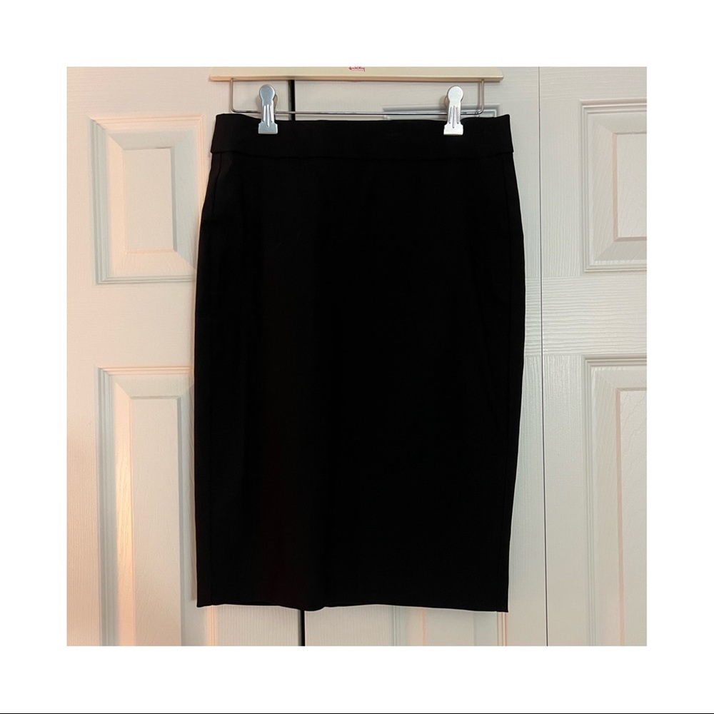 high-waisted black pencil skirt
